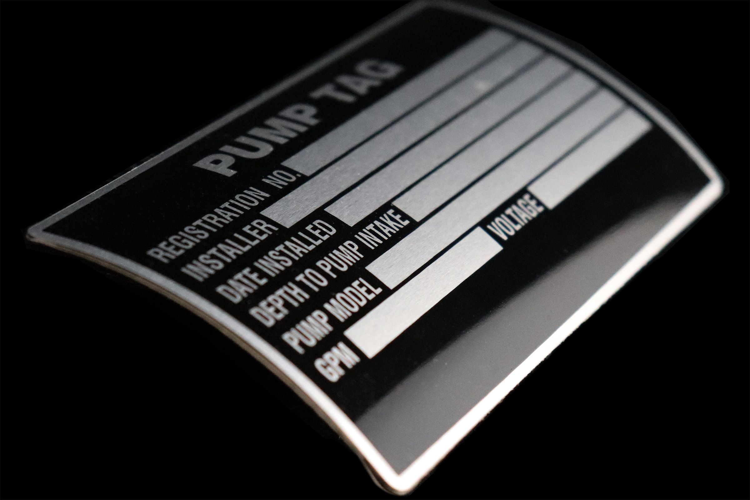 Curved Surface Pump Tag
