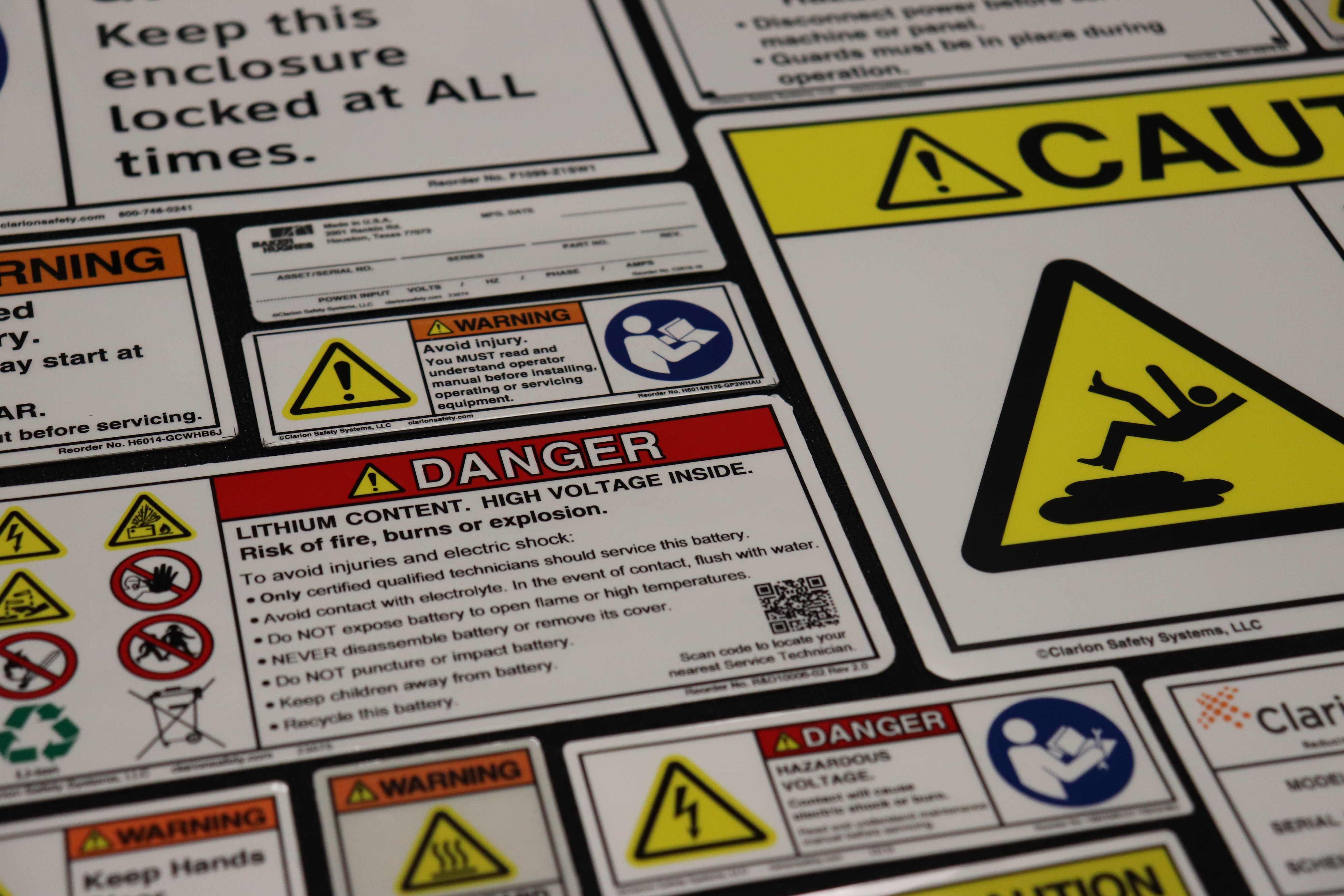 McLoone Product Identification, Safety Signs and Labels, Clarion Safety Systems