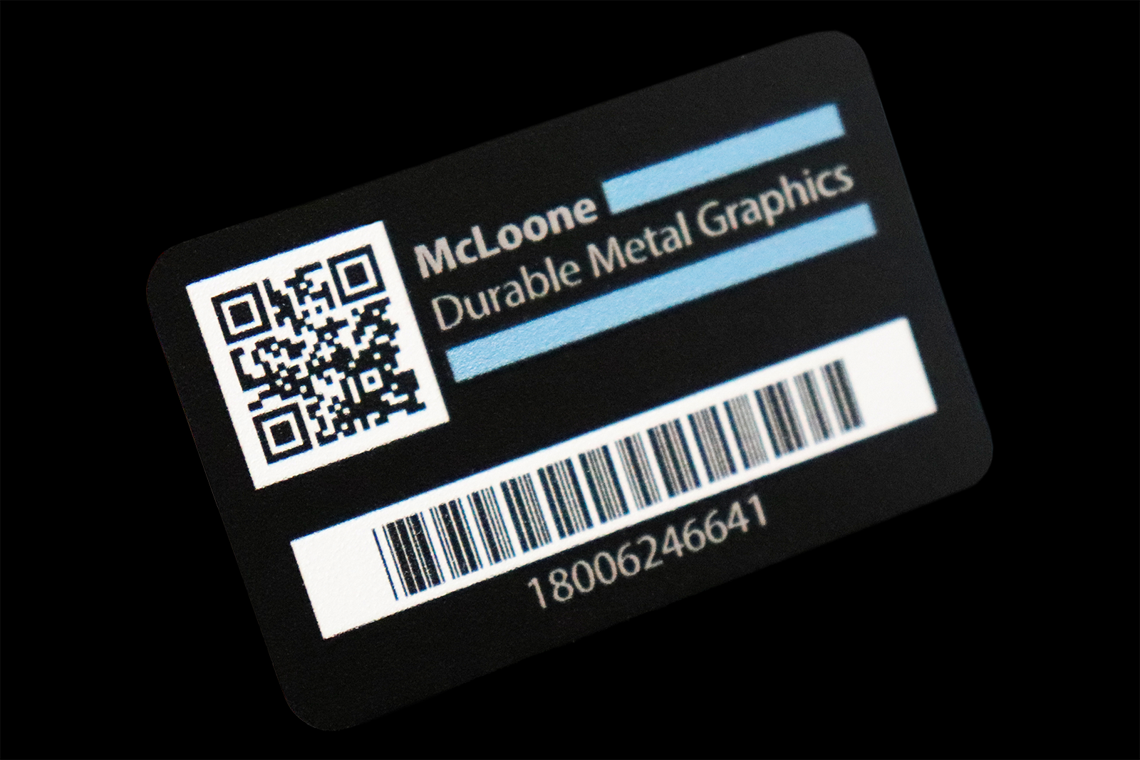 Variable Data Nameplate with Barcode, QR Code, and Serialization