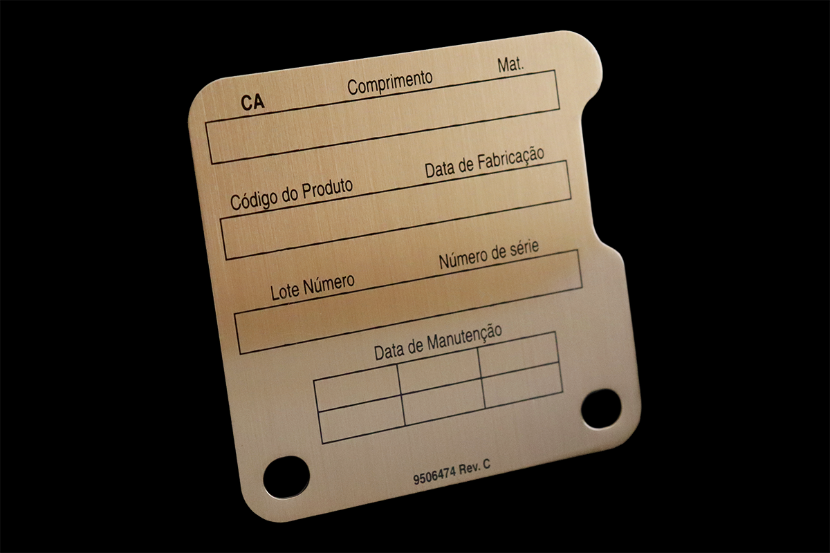 Spanish, Brass Data Plate with Holes for Attachment Spanish, Brass Data Plate with Holes for Attachment