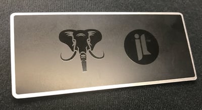 contrasting gloss on metal nameplates elevates the perceived value of the end product
