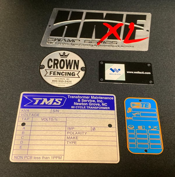 flat pierced holes in metal nameplates and ID plates