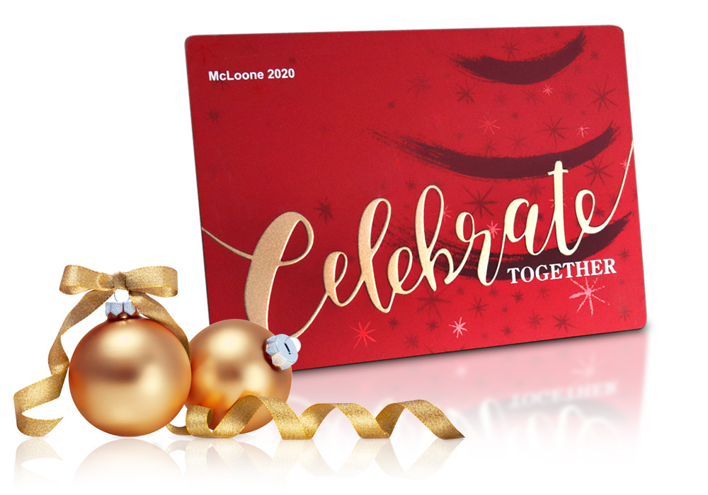 Metal Holiday Card Inspired by Working Together